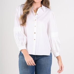 Emily McCarthy Oxford White Cotton Poplin Blouse